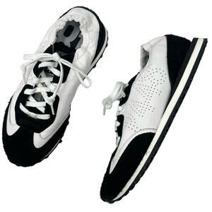 NWOB P448 S23 Audry Lace Up Sneakers Black White Size 39